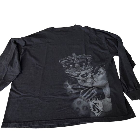 OGabel Lost-King T-Shirt 3XL Skull King Graphic-Tee Grunge EUC Long Sleeve - Picture 4 of 6